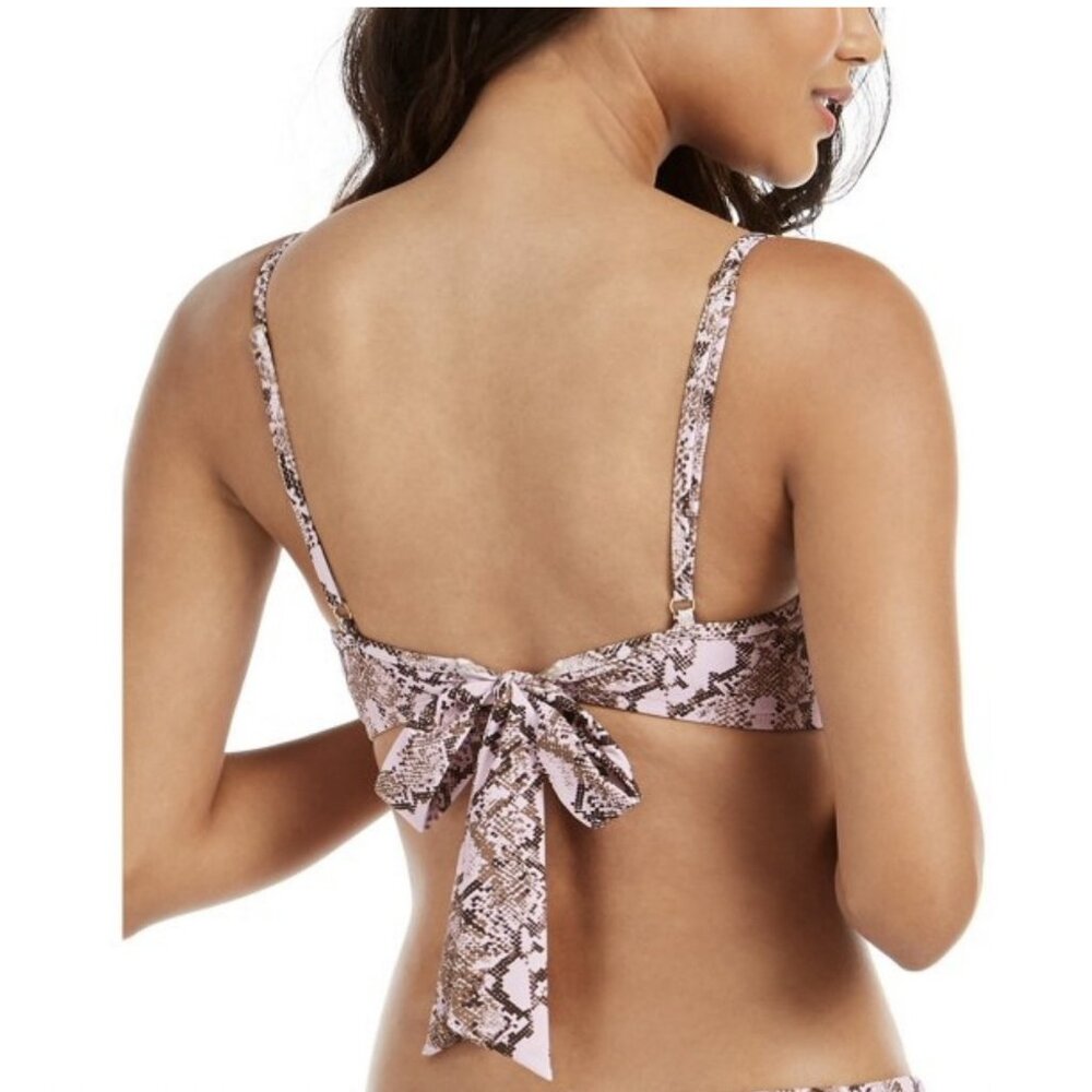 Rachel Rachel Roy Python Pink Printed Underwire Bikini Swim Top Size M - Picture 2 of 7